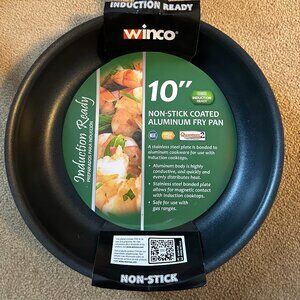 Winco 10" Non Stick Steel Frying Pan w/ Stainless Steel induction ready